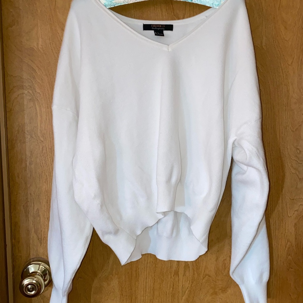 Cropped Forever 21 White Sweater